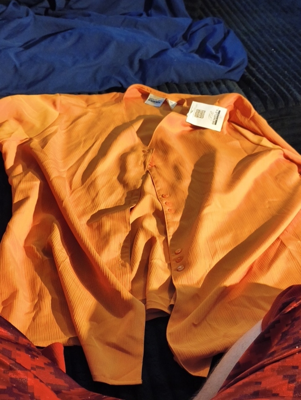 Women's Orange Button-Front Blouse